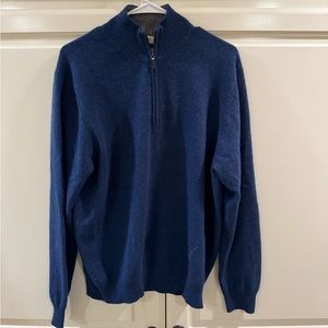 Navy Cashmere Quarter-Zip Sweater